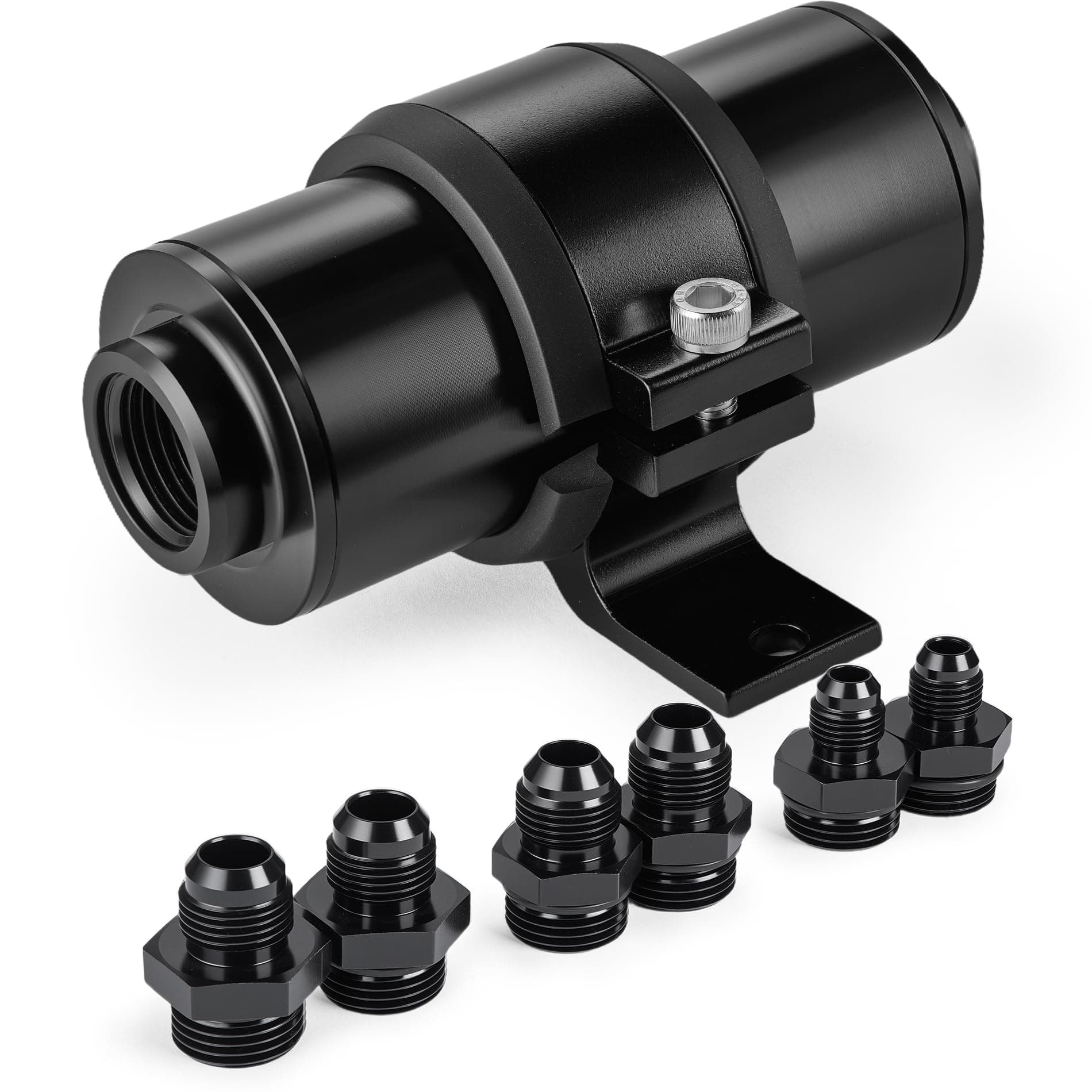 - EVIL ENERGY Inline Fuel Filter 10 Micron with 6AN 8AN 10AN Adapter&Bracket Clamp 50MM Universal