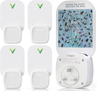 Fly Catcher Indoor, Fly Trap Indoor, (4 Device + 12 Refills) Fruit Fly Traps for Indoors, Gnat Traps for House, Bug Killer, Plug in Light Flying Insect trap