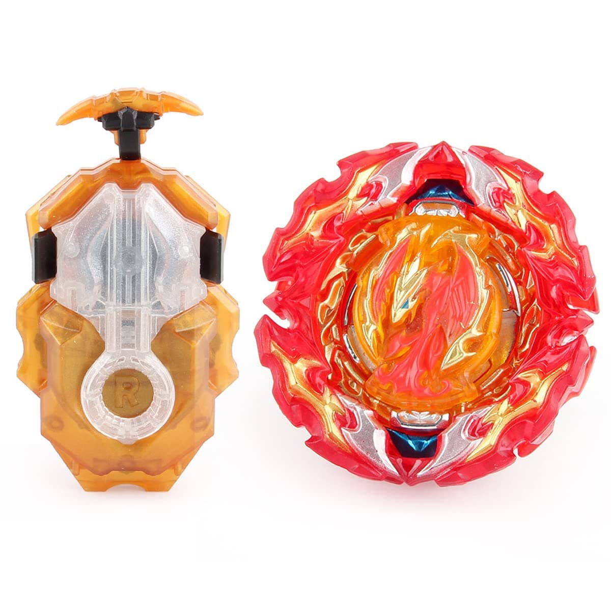 Battling Tops Burst DB B-191 Prominence Phoenix Tapered Universe with Right/Left Spin Bey Blades Launcher, Gaming Top Spinning Toy Gift for Boys (B-191-02)