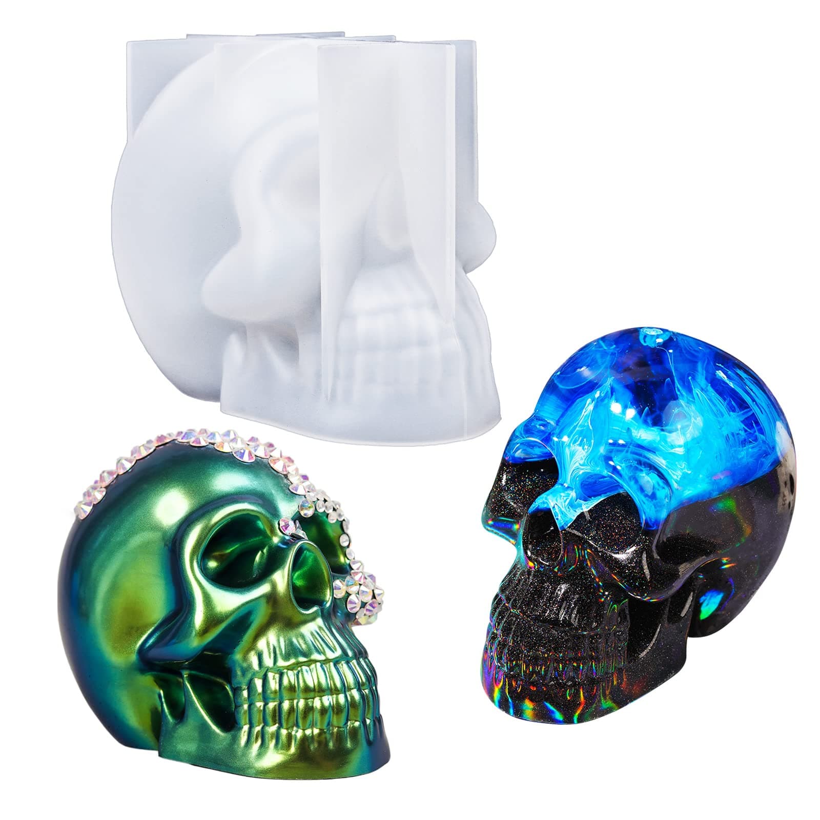 LET'S resin Silicone 3D Large Skull Shape Molds for Candle Making, Home Decor, Outdoor, Epoxy Resin Casting Art Crafts