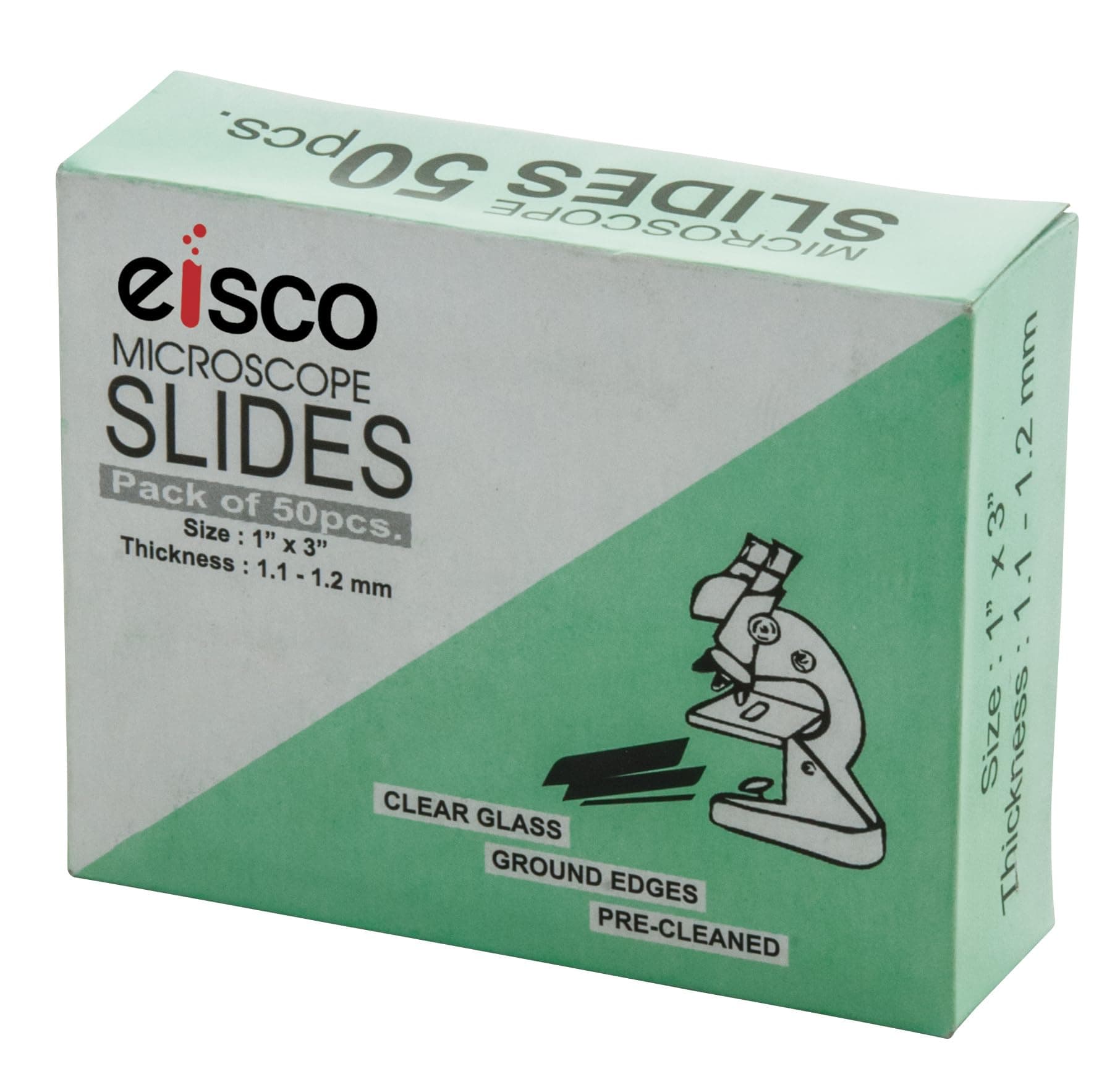 Labs Microscope Glass Slide - Plain - Pack of 50, Size 75 x 25 mm Thickness 1.1-1.2