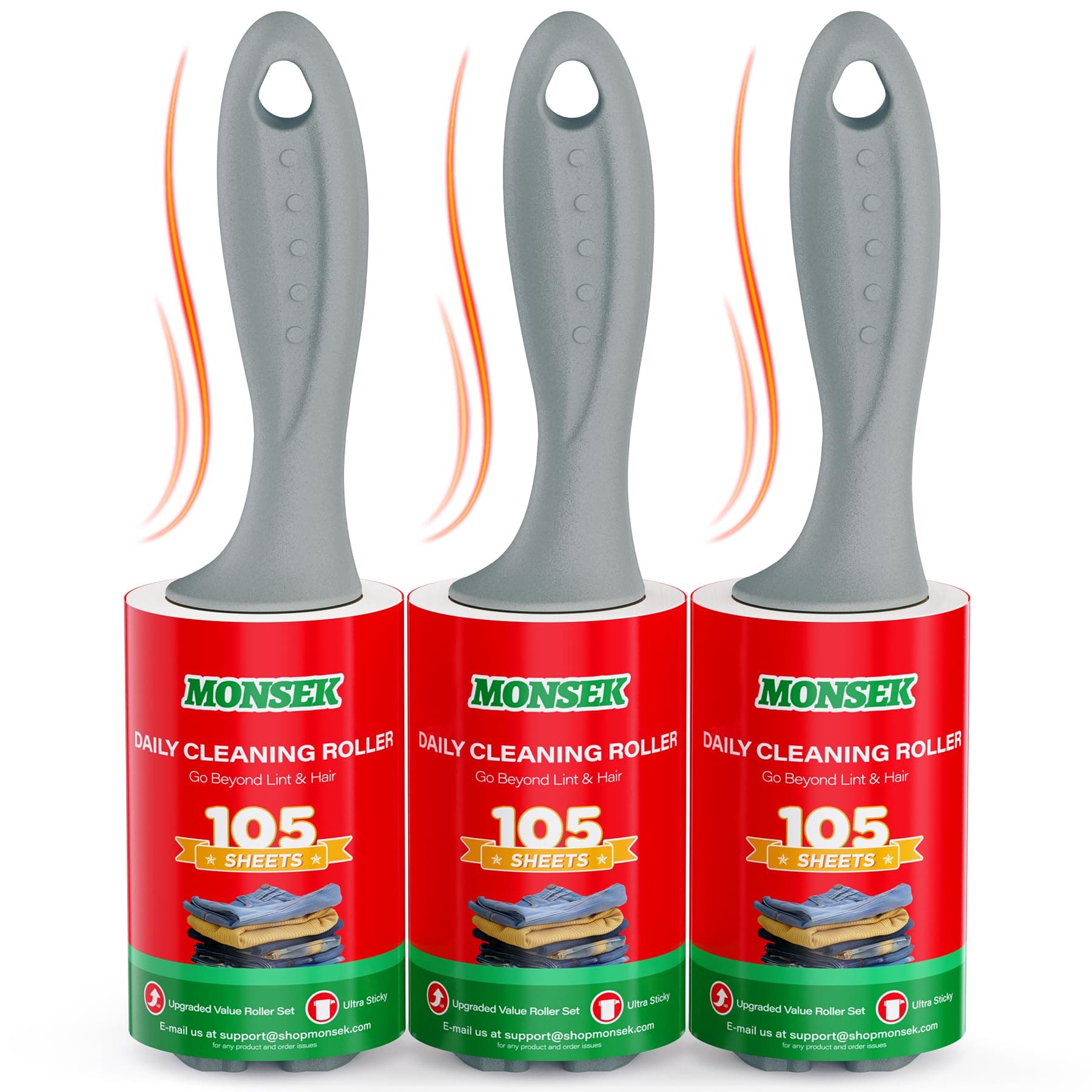 4X Extra Sticky Lint Roller for Pet Hair, Lint Rollers 315 Sheets Mega Value Set, Pet Hair Remover with 3 Upgraded Handle 3 Rollers, Portable Lint Remover for Clothes, Furniture, Dog & Cat Hair