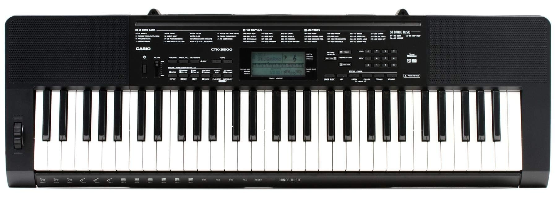 Casio CTK-3500 61-Key Touch Sensitive Portable Piano Keyboard with Power Supply
