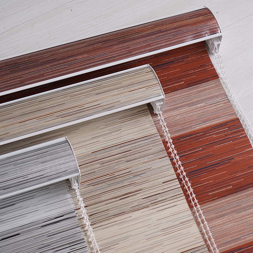 Fabric Blinds SetsFabric Zebra Roller Blind Day and Night Blinds Curtains for Window with Install Accessories,Beige,40cm*130cm