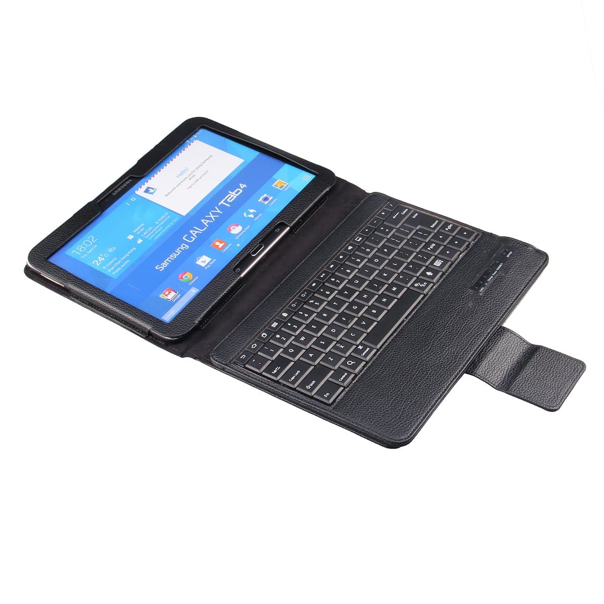 NEWSTYLE Samsung Galaxy Tab 4 10.1 Inch Bluetooth Keyboard Portfolio Case Wireless Detachable Bluetooth Keyboard Stand Case Cover for Samsung Galaxy tab 4 10.1 Inch Tablet SM-T530 / T531 / T535 - Black Color