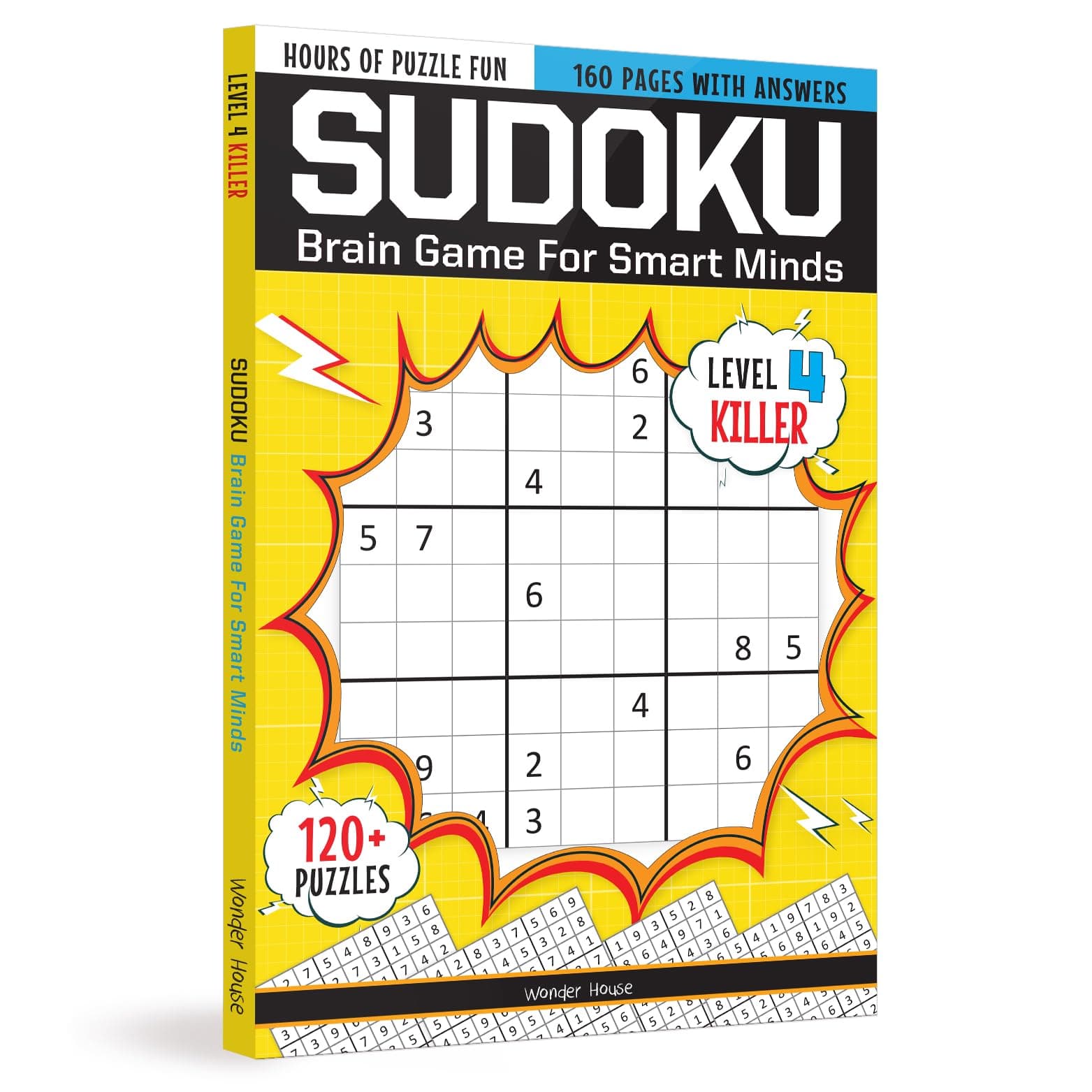 Sudoku - Brain Games For Smart Minds Level 4 Killer : Brain Booster Puzzles for Kids, 120+ Fun Games
