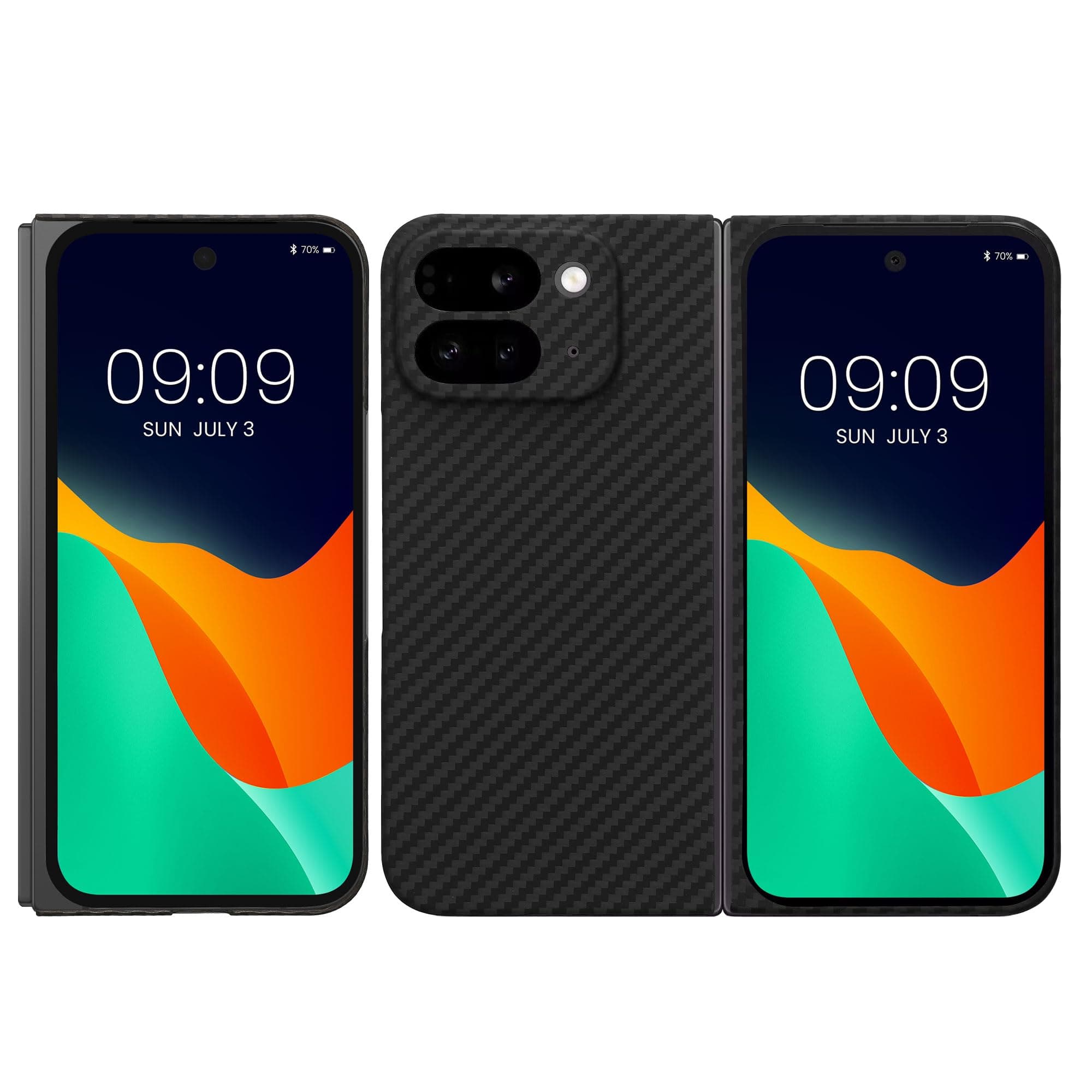 kalibri Aramid Fiber Case Compatible with Google Pixel 9 Pro Fold - Case Super Slim Strong Protective Phone Cover - Black Matte