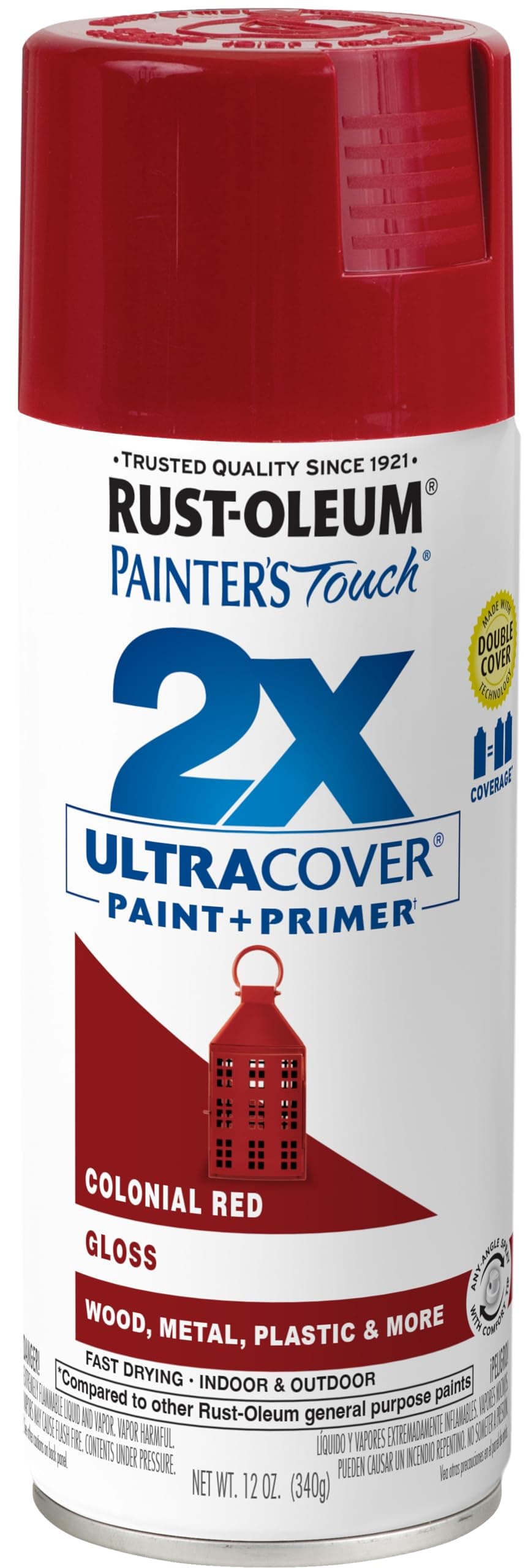 Rust-Oleum 249116 Painter's Touch Multi Purpose Spray Paint, 12-Ounce, Colonial Red