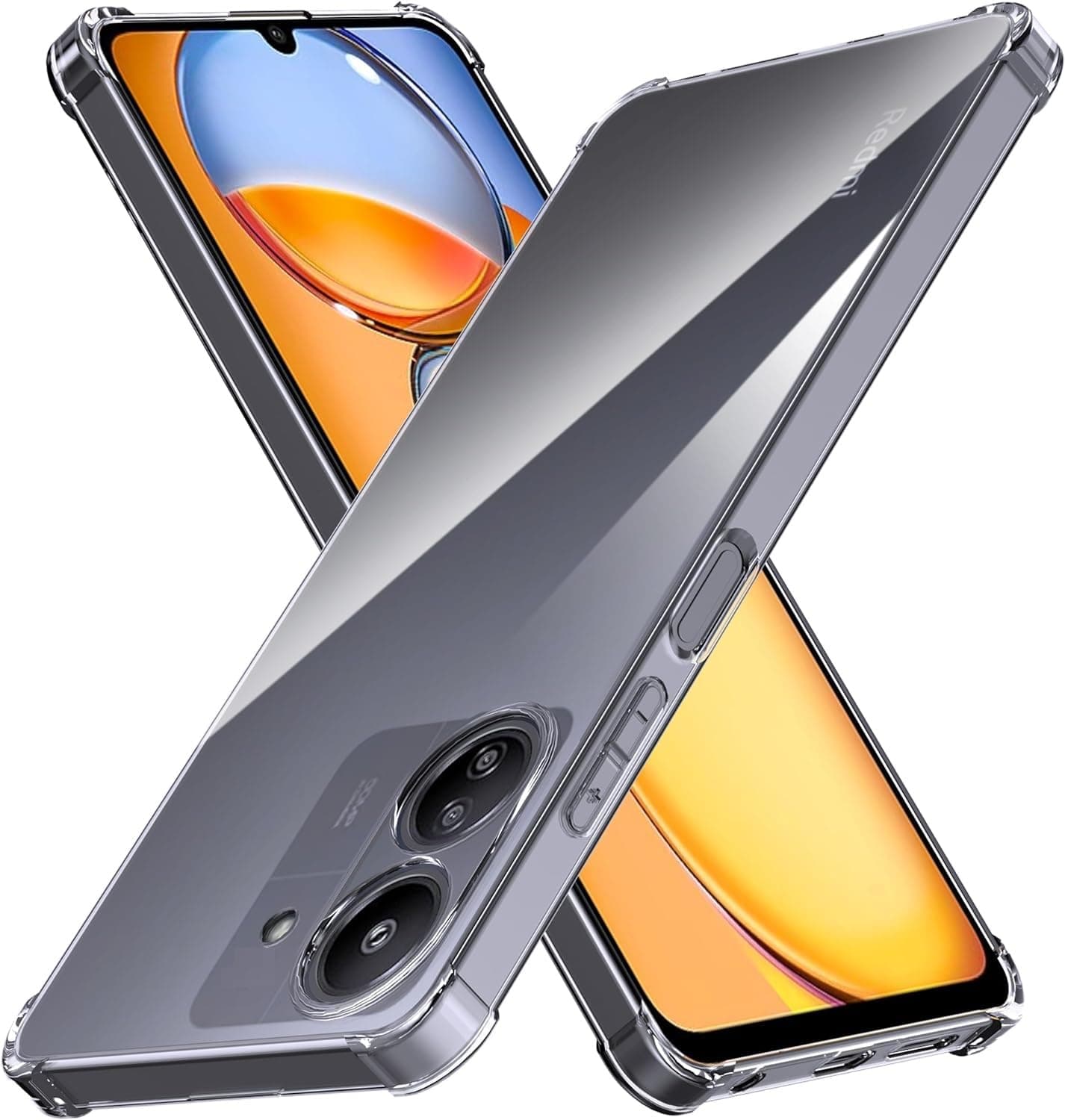 Zubitech case compatible for Redmi 13C Clear Case Cover Soft TPU Silicone Case Lightweight Shock Protective Cover with Camera Protection Designed for Redmi 13C (Clear)