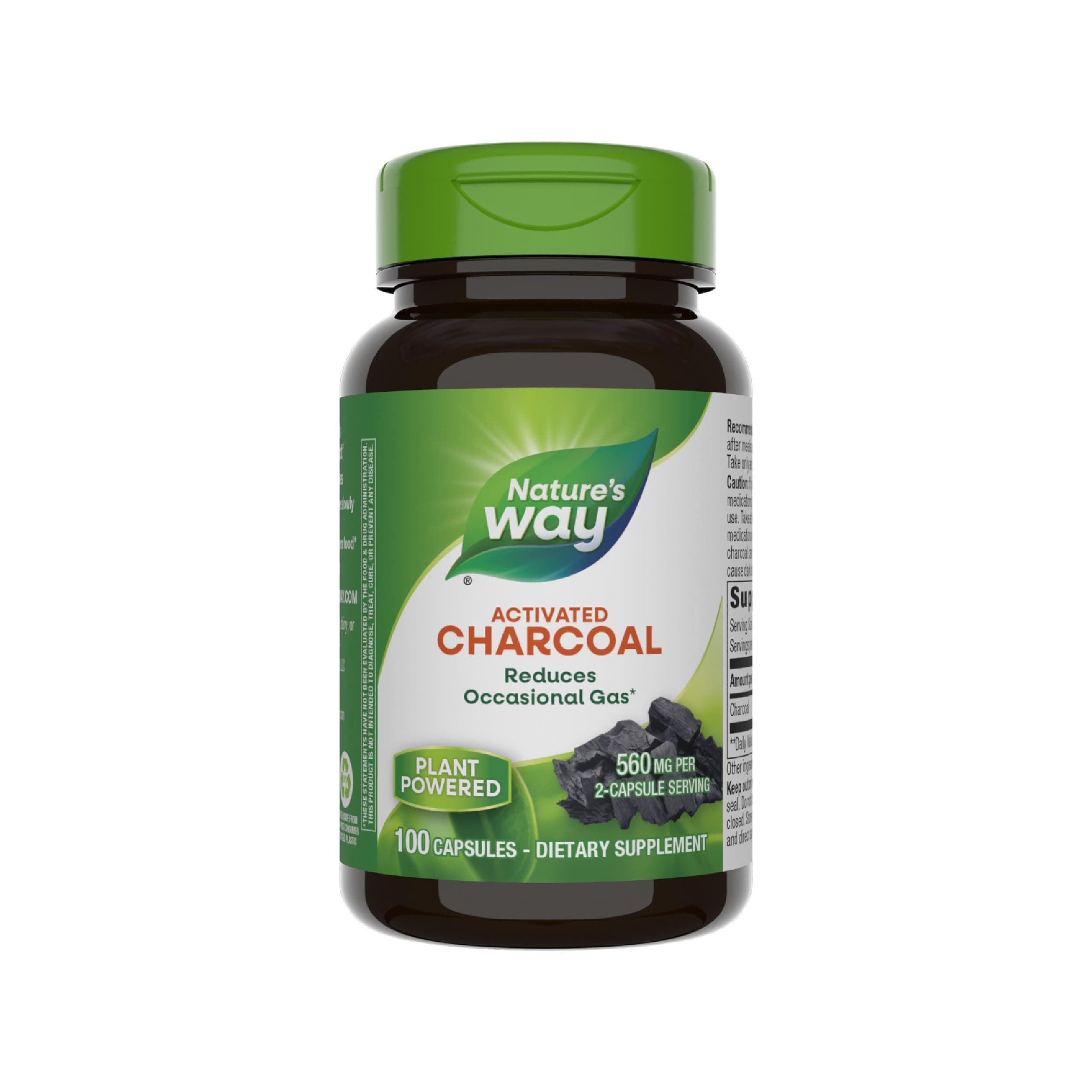 Nature's Way, Charcoal, Activated, 280 mg, 100 Capsules