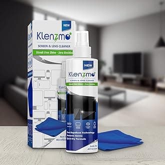 Klenzmo by Kleenest Screen & Camera Lens Cleaner Spray with Microfiber Cloth | Cleans Laptop, TV, Mobile, Display & Camera Lenses | 250 ml