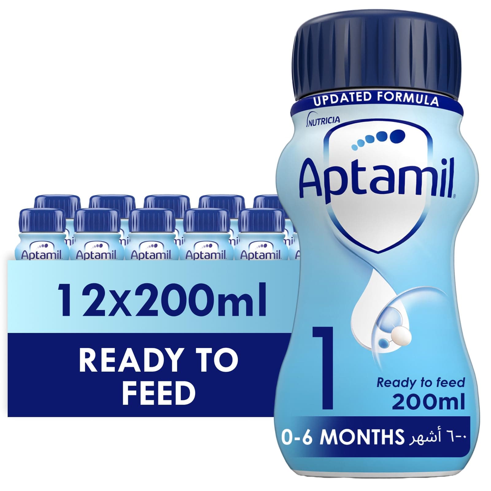 Advance 1 Infant Formula Milk Ready to Feed From 0-6 Months, Ready to Drink Liquid Formula, 200ml - Pack of 12