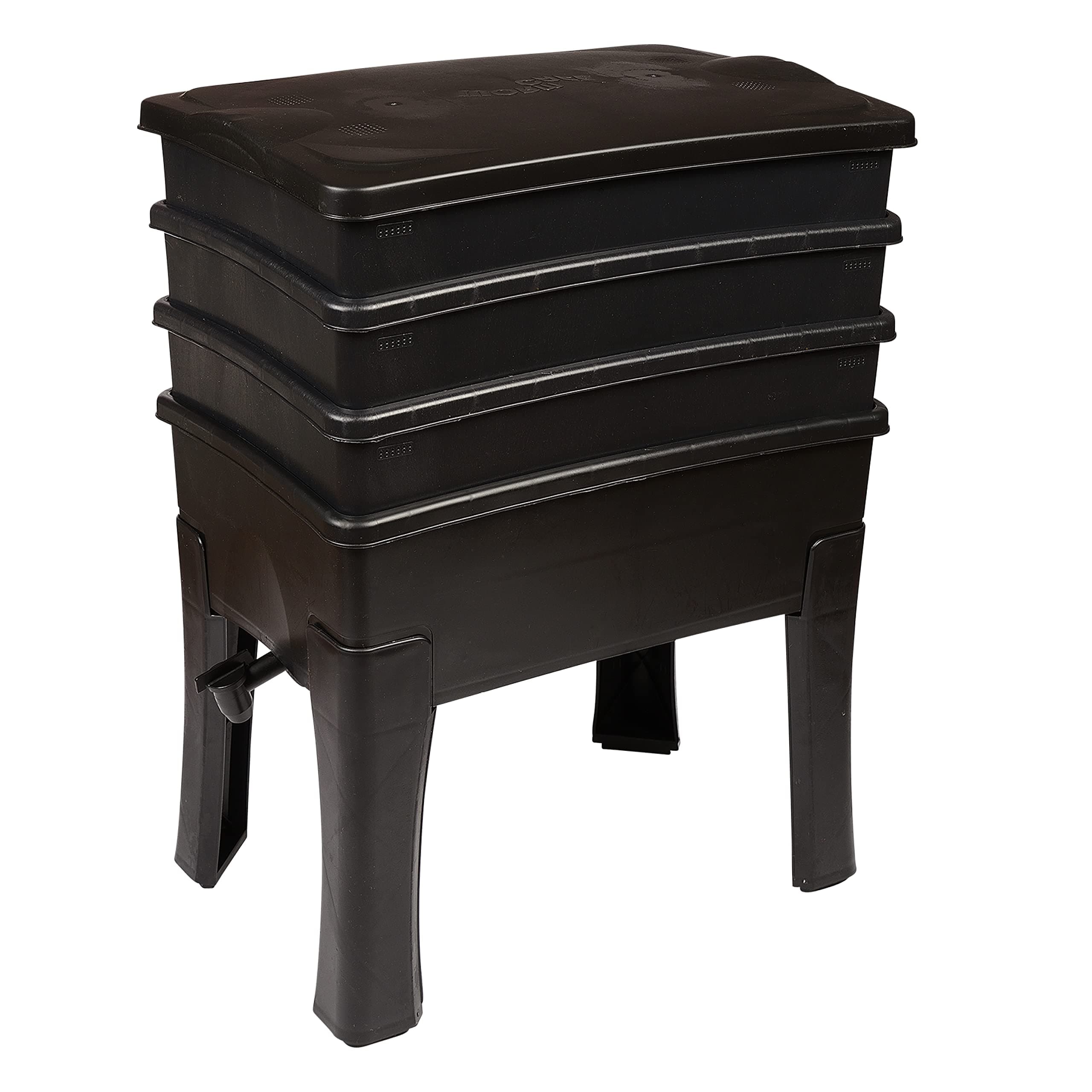 Natursache Wormcafe Recycled Plastic Worm Composter / Worm Farm for Kitchen / Balcony / Garden, Does Not Include Composting Worms & Accessories