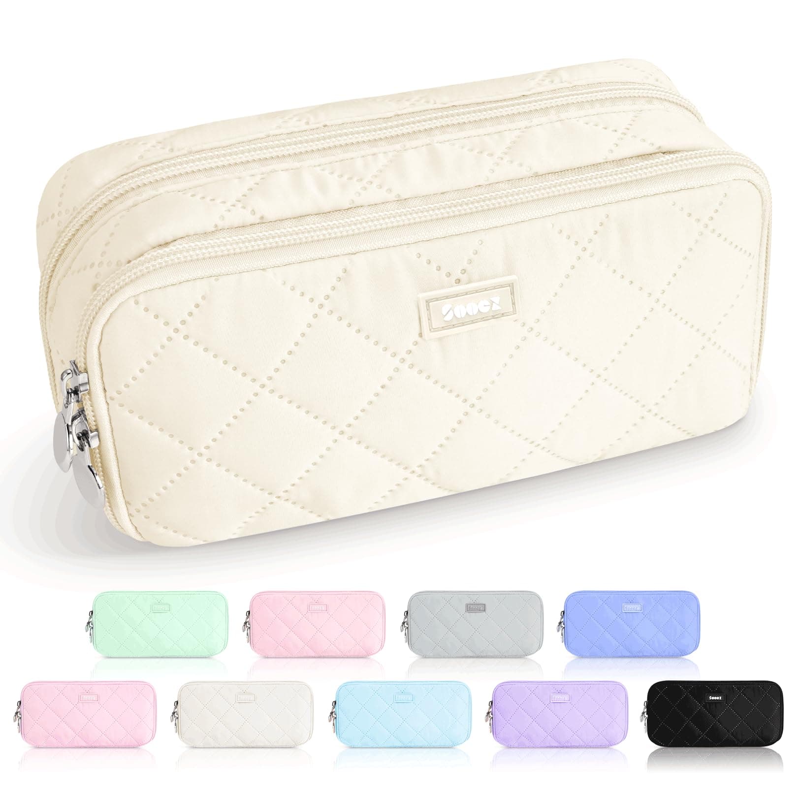 Sooez Large Pencil Case Pouch Off-white