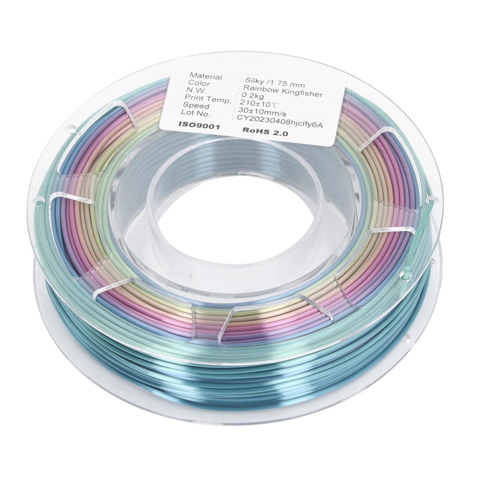 1.75mm 3D Printer Pla Filament, Rainbow Gradient Color Filament Compatible with Common FDM 3D Printers for Ender for for SUNLU for DO3D for MYNT3D for AMS