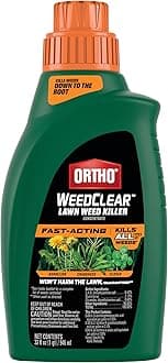 WeedClearLawn Weed Killer Concentrate - Fast-Acting, Kills Dandelion, Crabgrass and Clover to the Root, Won't Harm Lawns When Used as Directed, 32 oz.