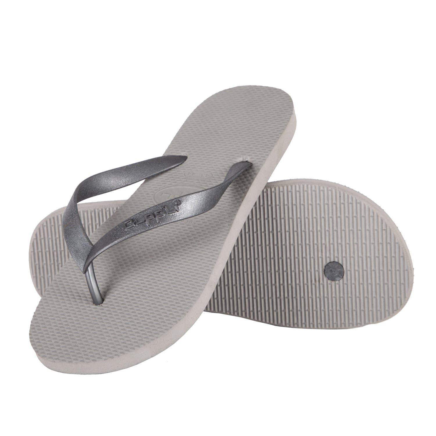 CLPP'LI Women's Flip Flops Beach Slippers Grey - Size 11-12