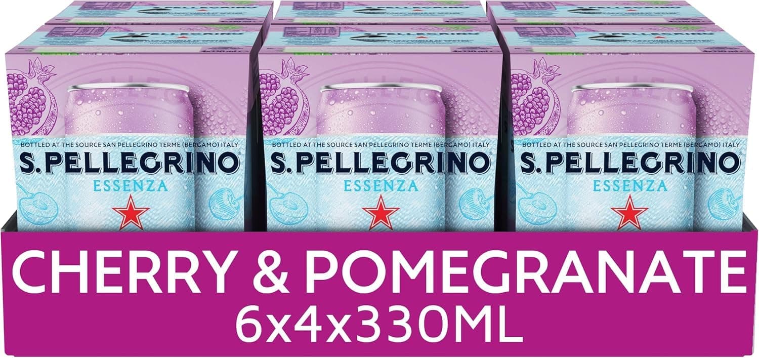 Essenza Sparkling Water Cherry & Pomegranate Lightly Flavoured 24x330ml