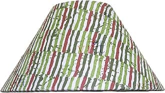 10" Round Plain White Green Line Lamp Shade for Table