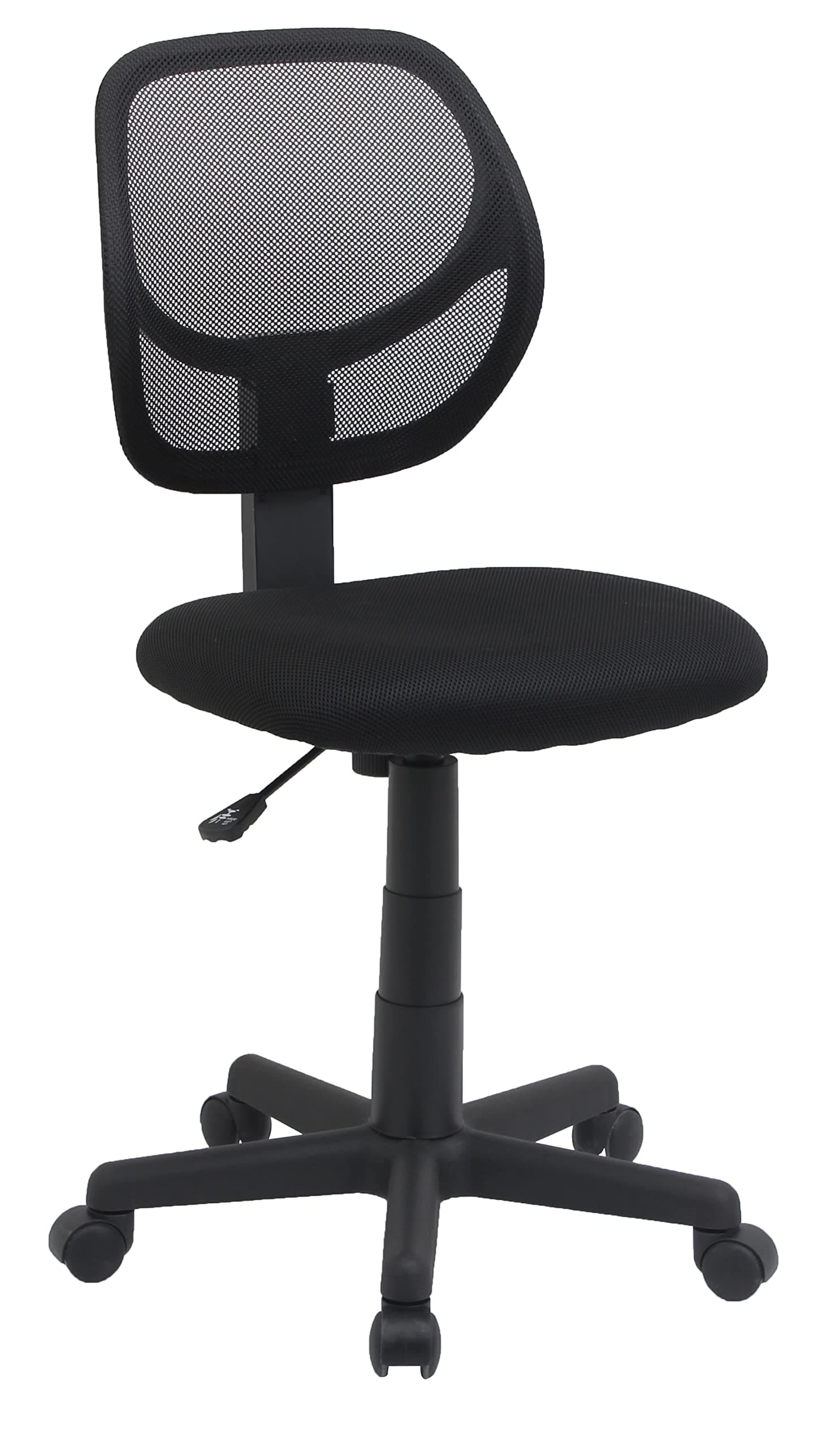 Amazon Basics Low-Back, Upholstered Mesh, Adjustable, Swivel Computer Office Desk Chair, Black, 47.49D x 44.95W x 97.02H cm
