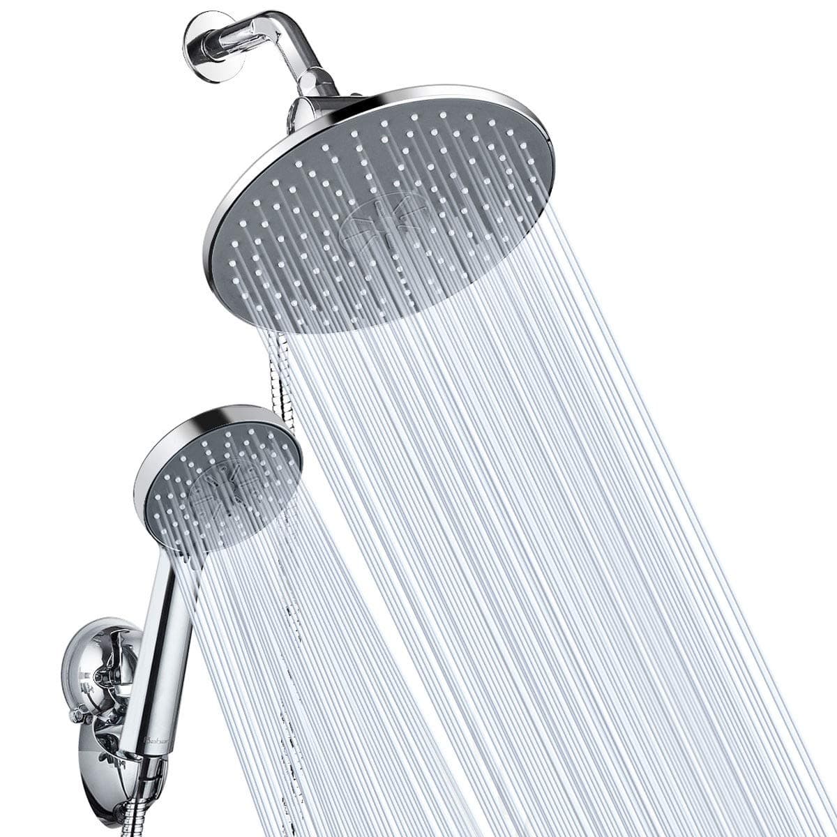 Baban Shower Head Combo, Baban 9 Inch Rainfall Showerhead and 5 Settings Handheld Shower Head Combo