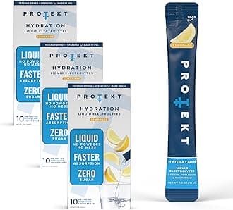 Electrolyte Packets for Recovery & Hydration | Organic & Sugar-Free Electrolytes Drinks | Works Faster Than Powder Drink | On-the-Go Liquid Hydration Drink | Lemonade, 30 Pack