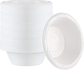 200 Count Disposable 5 ounce White Plastic Dessert Bowls