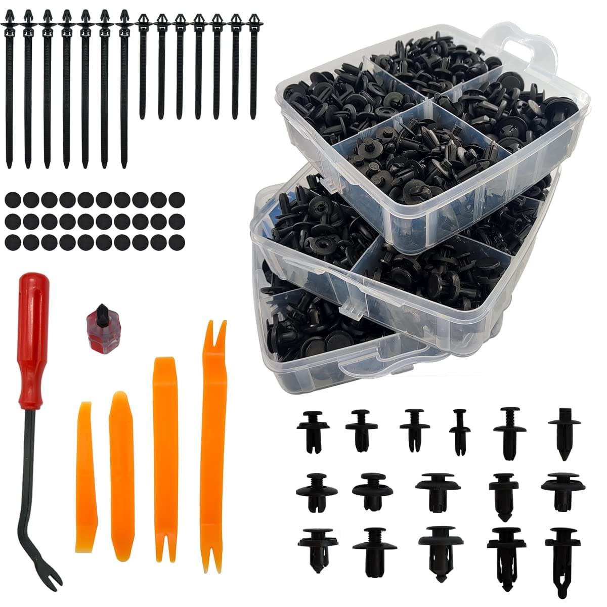 800 Pcs Car Retainer Clips Plastic Car Trim Clips Kit 16 Most Popular Sizes Car Door Bumper Fender Liner Sealing Strip Fixed Clips Fasteners Tools