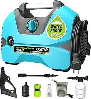 Costar Car Washer High Pressure Pump 2800 Watts | 150 Bars| 10L/Min Flow Rate| 15 Meters Cleaning Range |Portable for Car Bike Home Floor Wall Cleaning (Smart Blue)