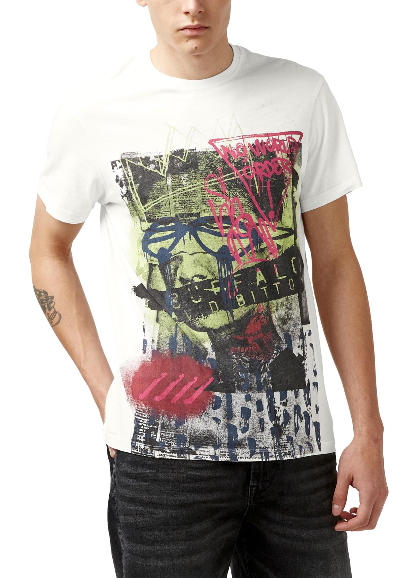 Buffalo David Bitton Mens Short Sleeve Crew Neck Graphic Tee