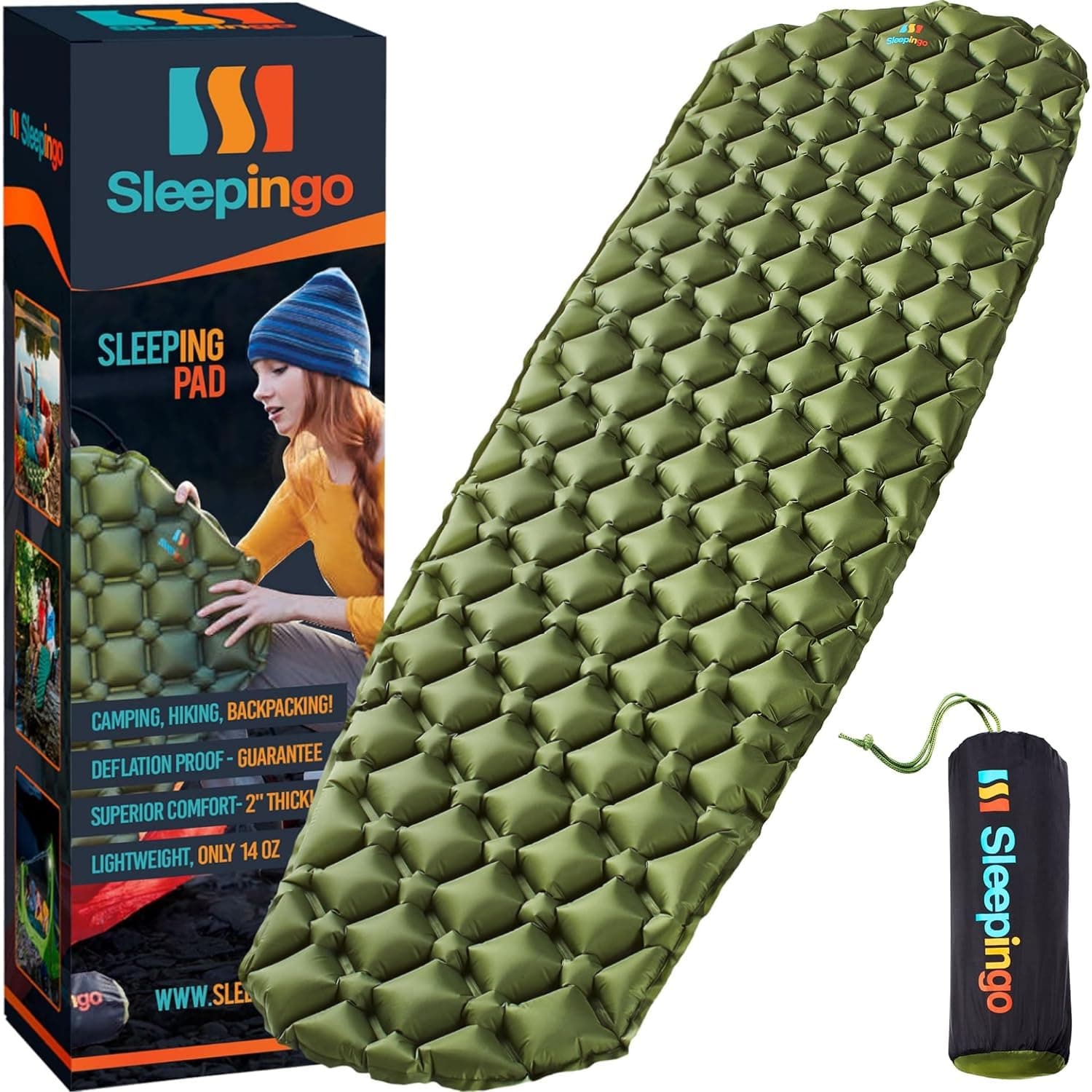 Sleeping Pad - Ultralight Sleeping Mat - Inflatable & Compact Camping Air Mattress for Backpacking, Hiking