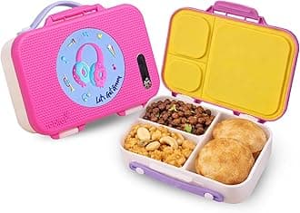 rabitat Munchbee Bento Lunch Box 1000ml | 1+1 Year Brand Warranty | Tiffin Box for School | Kanjak Gifts for Girls | BPA Free, Leakproof & Durable Bento Design | Miss Butters