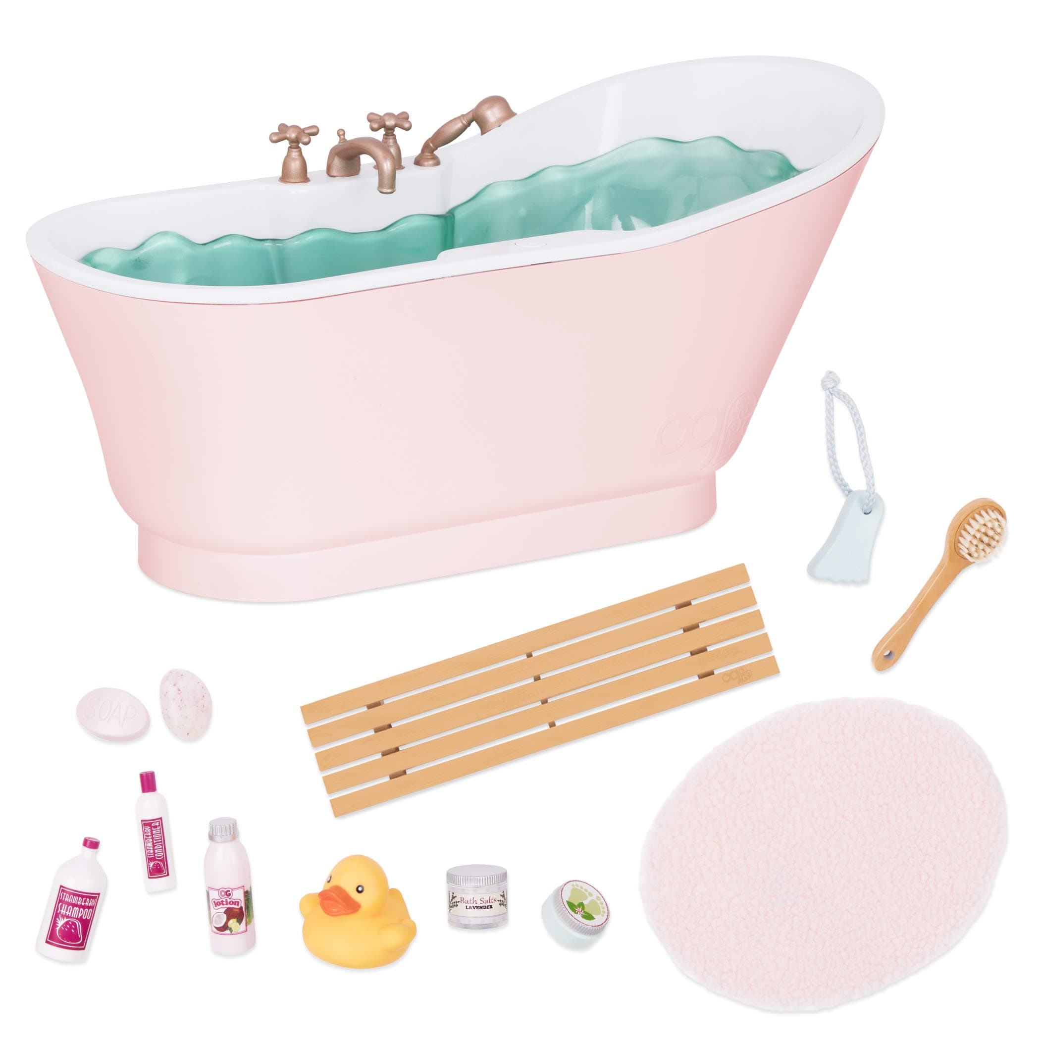 Our Generation - Bath & Bubbles Set - 18-Inch Doll Accessories - Bathtub Set - Water Sounds - Pretend Play - Toy for Kids 3 Years +
