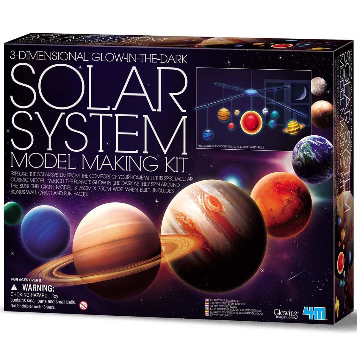 3D Glow-in-the-Dark Solar System Mobile Making Kit - DIY Science Astronomy Learning Stem Toys Educational Gift for Kids & Teens, Girls & Boys
