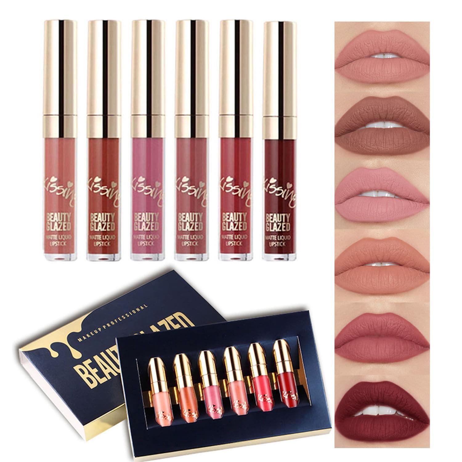 6 PCS Matte Liquid Lipstick set