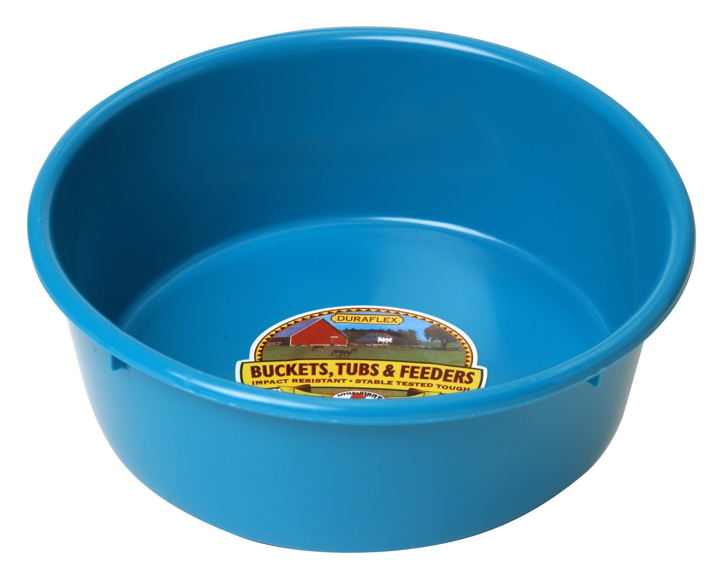 Little Giant® Plastic Utility Pan | Feed Pan | Durable & Versatile Livestock Feeding Bucket | Made in USA | 5 Quart | Teal