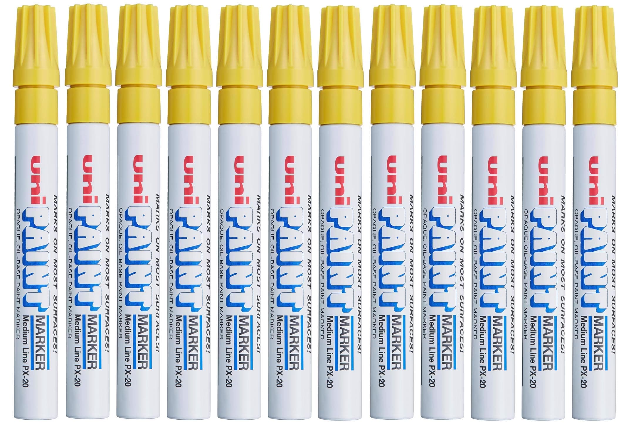 489371 Paint Marker Bullet Tip Medium Point Px20 Line Width 2.2-2.8mm Yellow Ref 9001926 [Pack 12]