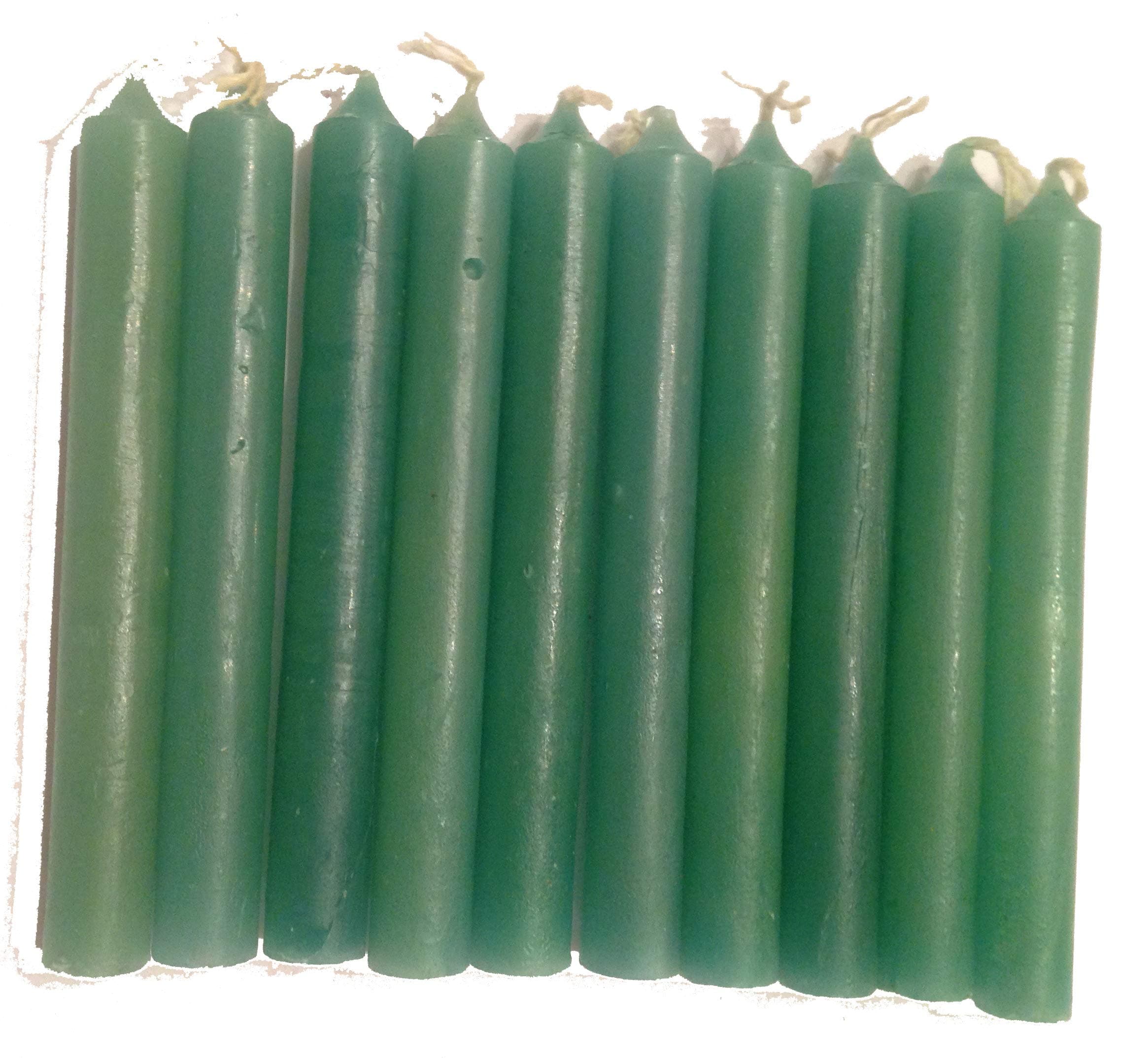 Pack of 20 Wicca Magic Ritual Small Mini Spell Chime Candles for Pagan and Witchcraft Altars (Green)