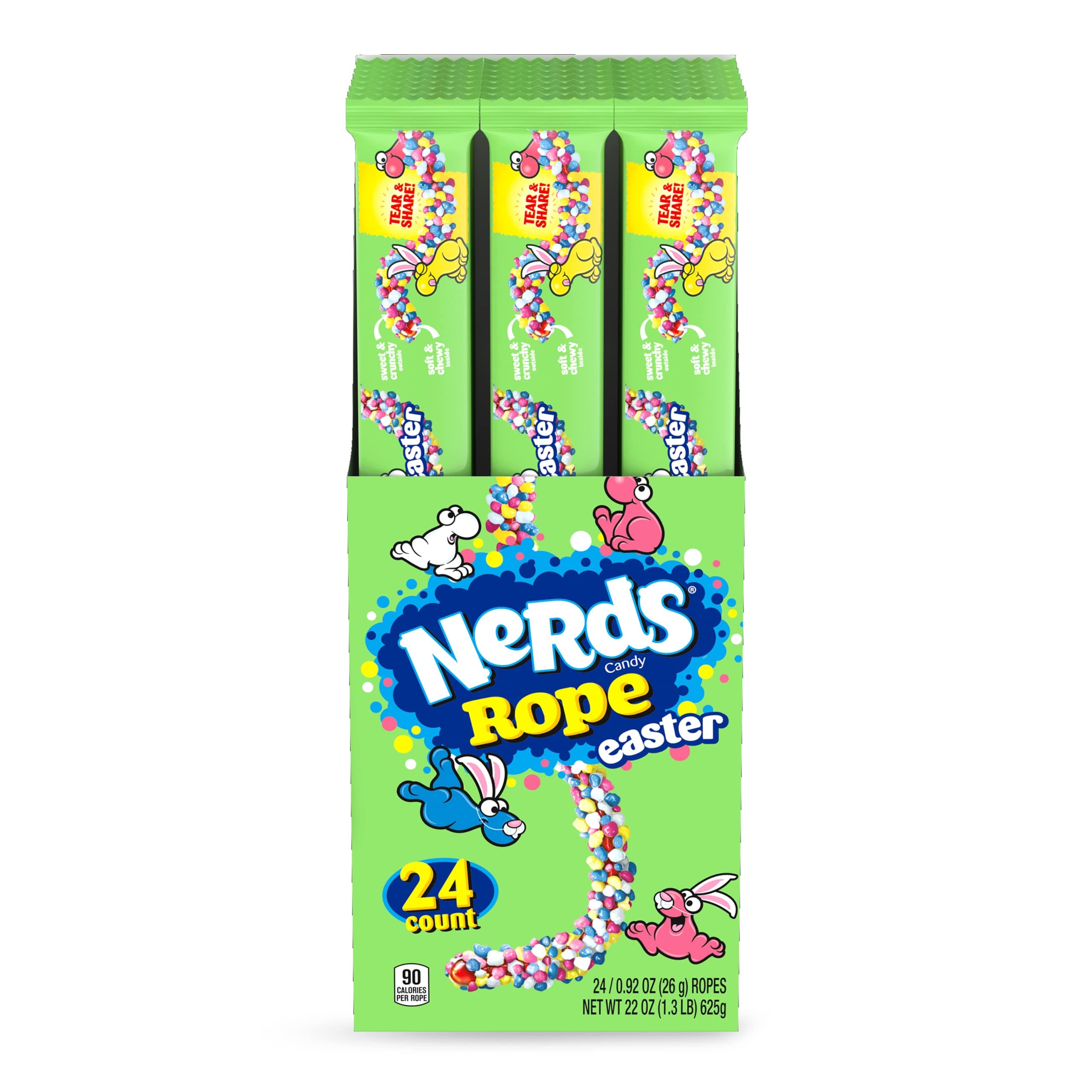 NERDS Hoppin' Rope, Springtime Easter Candy, 0.92 oz (Pack of 24)