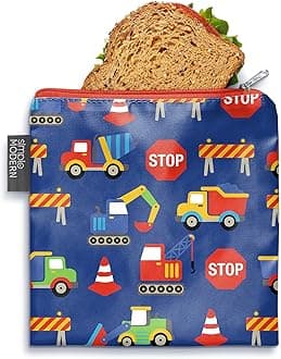 Simple Modern Ellie Reusable Snack Sandwich Bag Food Storage, Medium, Under Construction