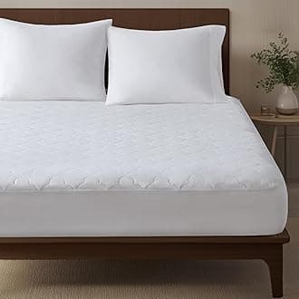 Sleep Philosophy Twin XL Mattress Pad, Cotton Mattress Protector Classic Cloud Quilted Bed Cover, All Natural Breathable Mattress Topper Fitted Pocket Fits Up to 18", Machine Washable, Twin XL White