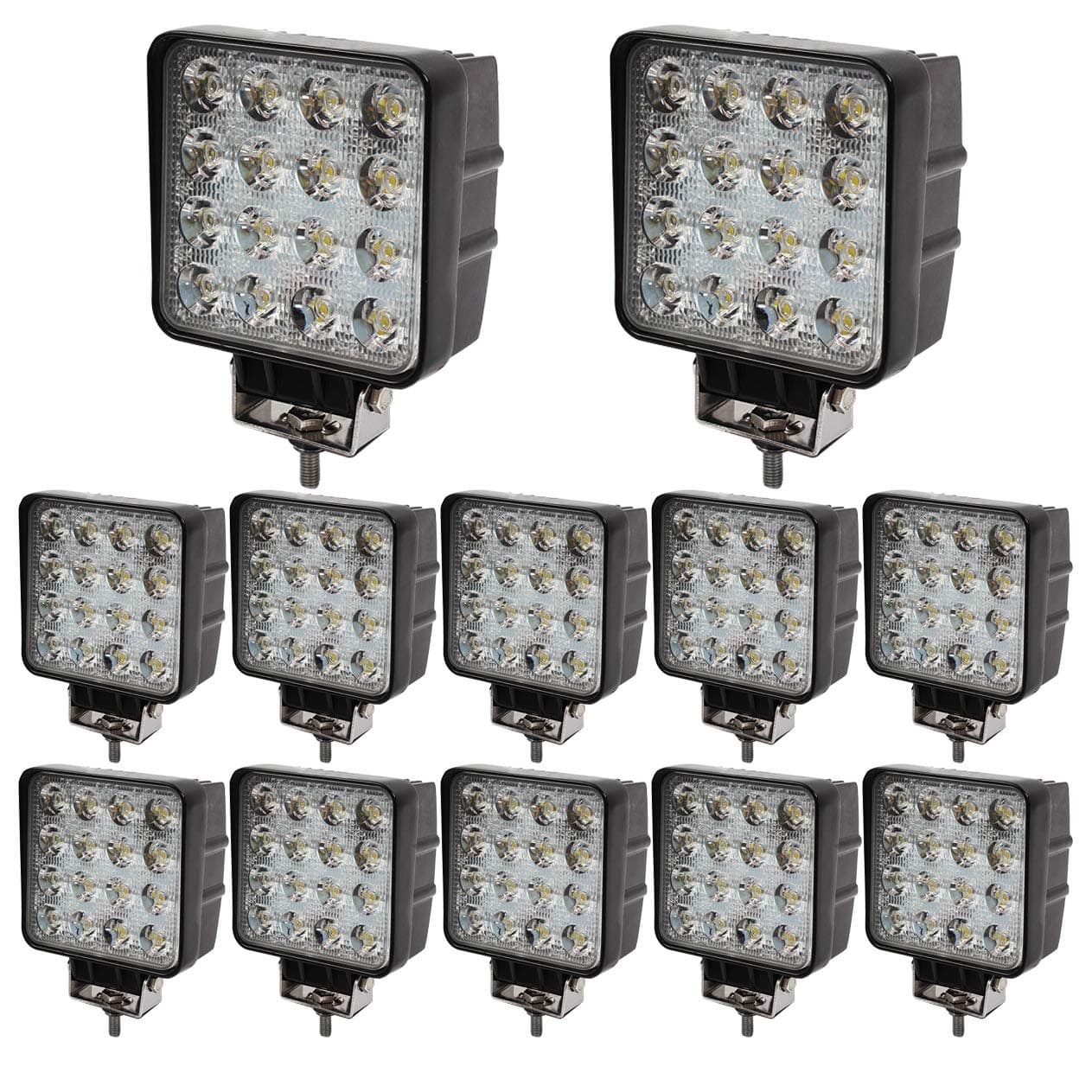 48W LED Off-Road Work Light, White, 12V, 24V, 3,800 Lumen. SUV UTV ATV (12pcs)
