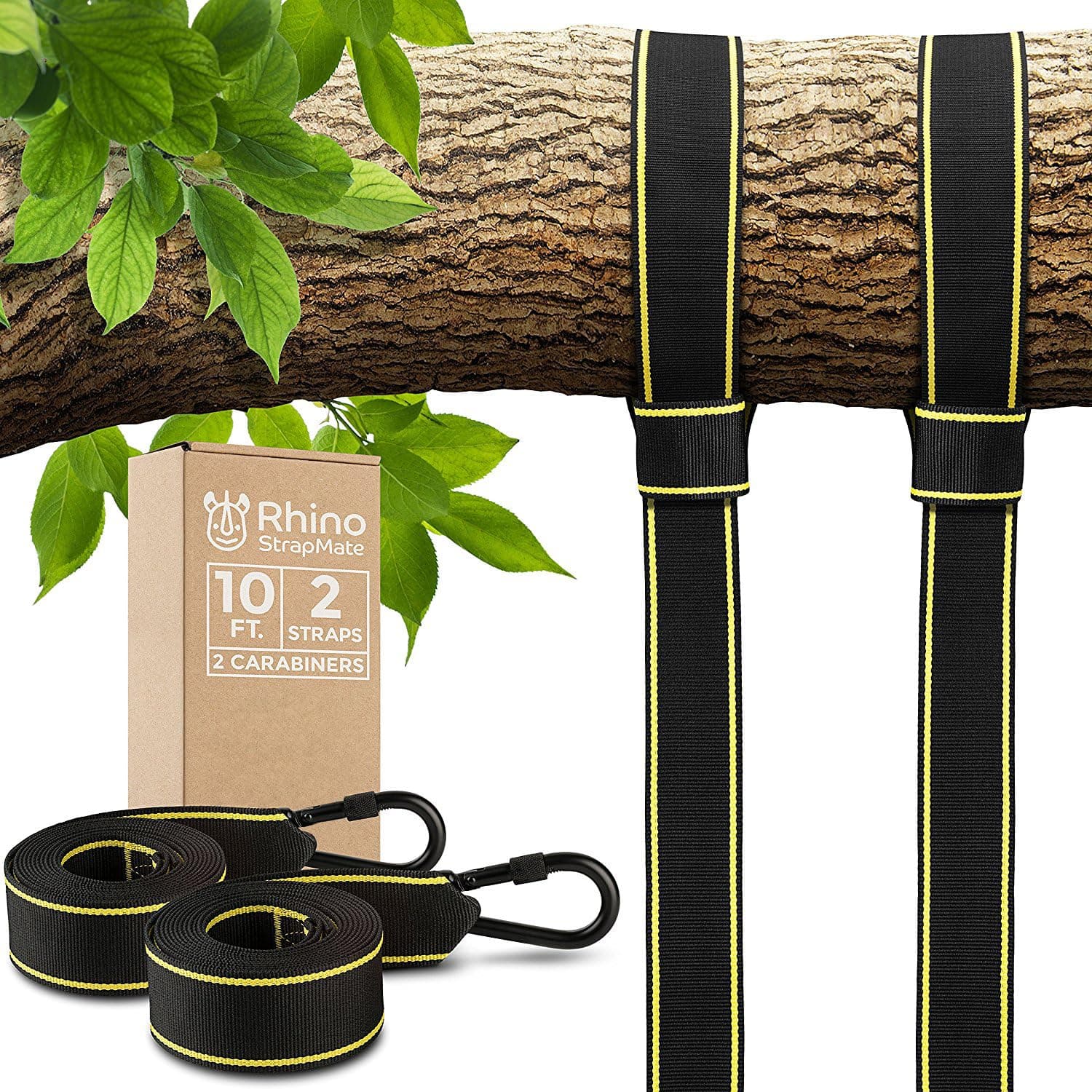 Tree Swing Straps Hanging Kit - Two 10ft Straps, Holds 2800 lbs (SGS Certified), Fast & Easy Way to Hang Any Swing