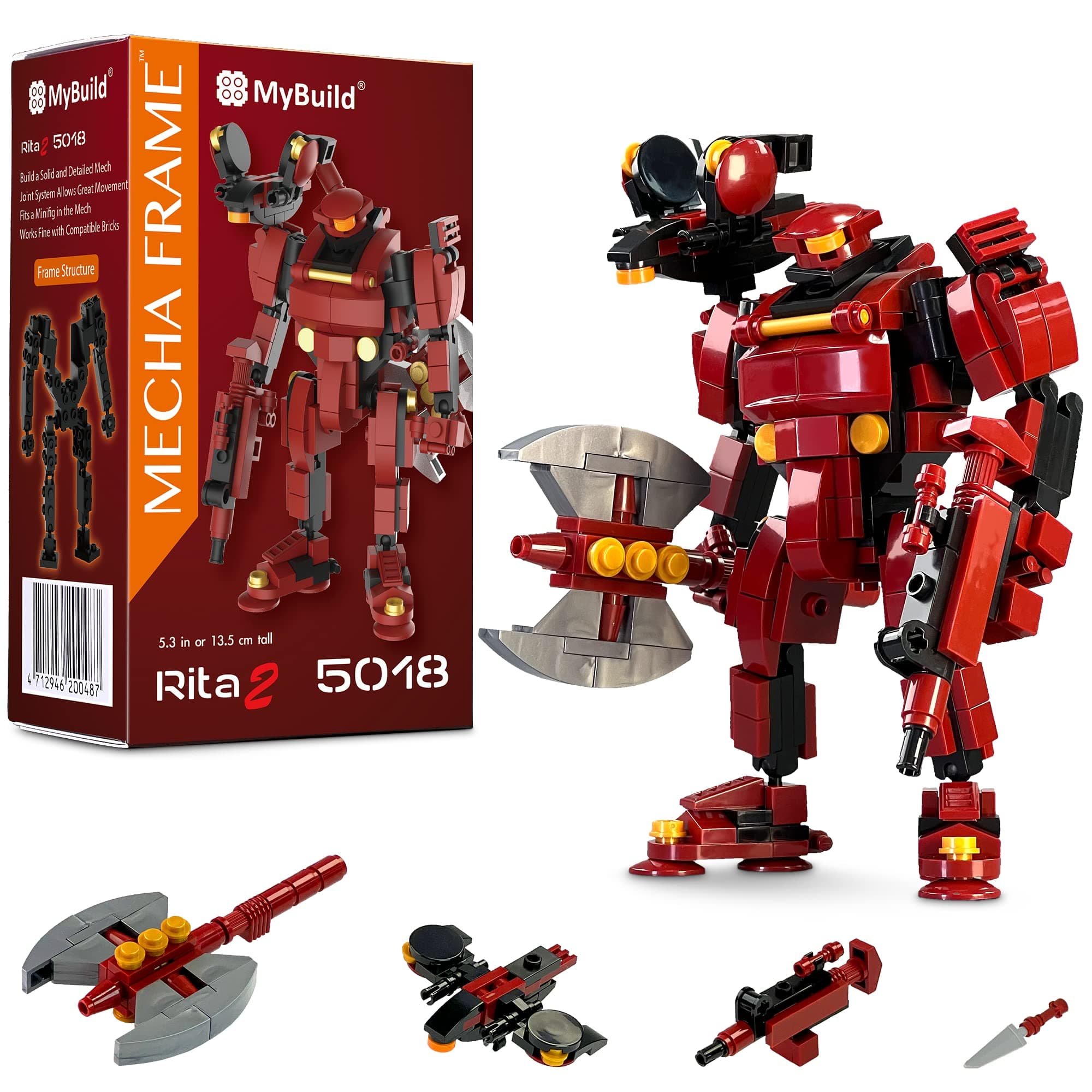 MyBuild 5018 Rita 2 Mecha Frame Robot Block Building Set Sci-Fi Series for Ages 10+ Compatible with Other Brands