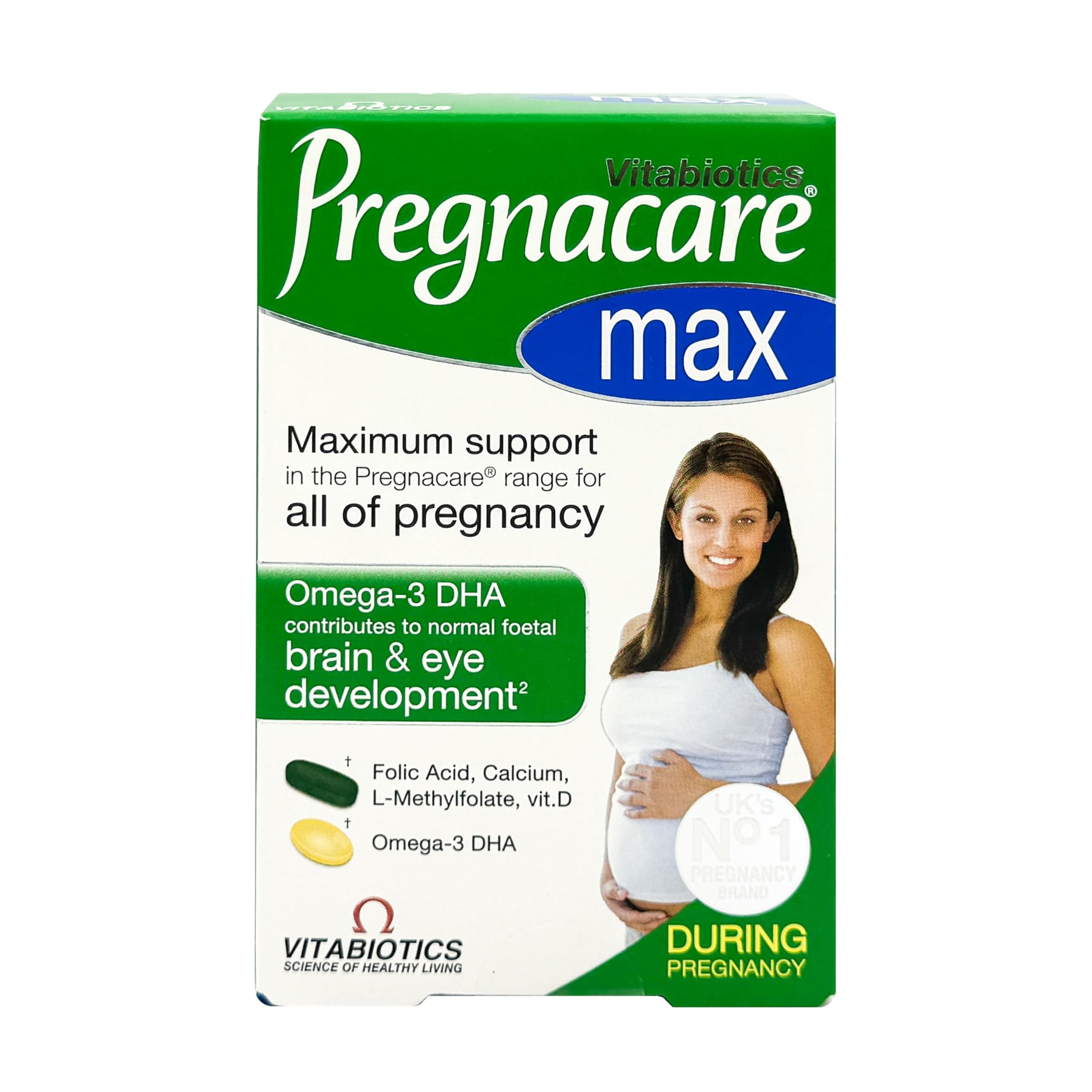 Pregnacare Max 56 Tablets & 28 Capsules | Maximum support all of Pregnancy | with Omega-3 DHA, Folic Acid, Calcium, L-Methylfolate, Vitamin D | Brain & Eye Development.