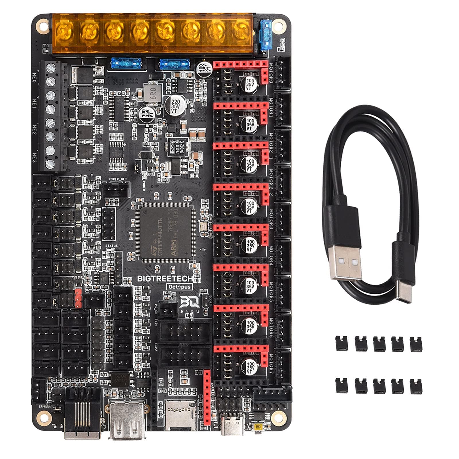 Octopus V1.1 Control Board 32Bit Silent Motherboard 8 Stepper Drivers Support Running Klipper and Marlin 3D Printer