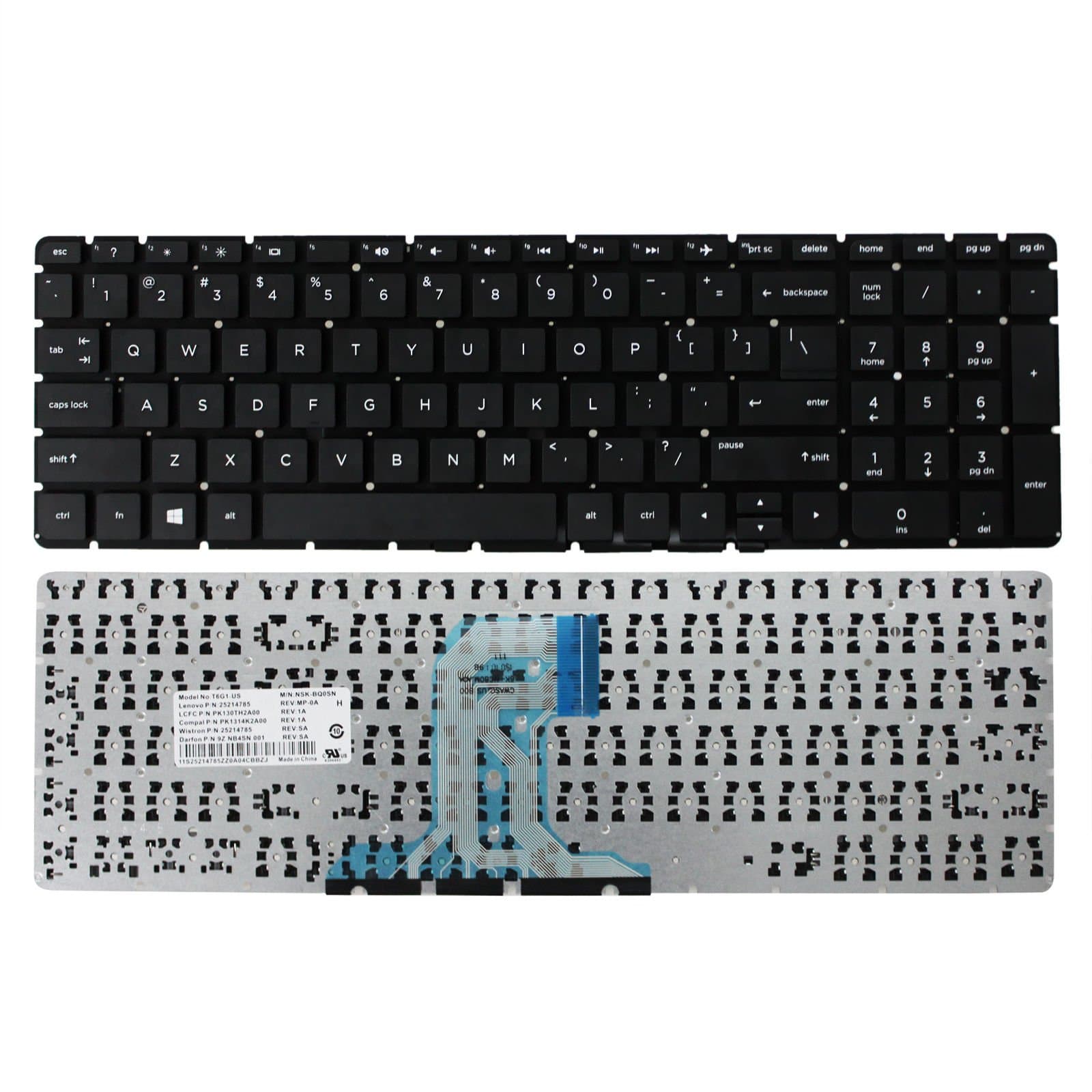 ndliulei US Keyboard (Without Frame) Compatible HP 15-ay000 15-ay100 15-AY009DX 15-ay011nr 15-ay013dx 15-ay016nr 15-ay103dx 15-ay137cl 15-ay163nr 15-ay041wm 15-ay039wm Laptop English Keyboard