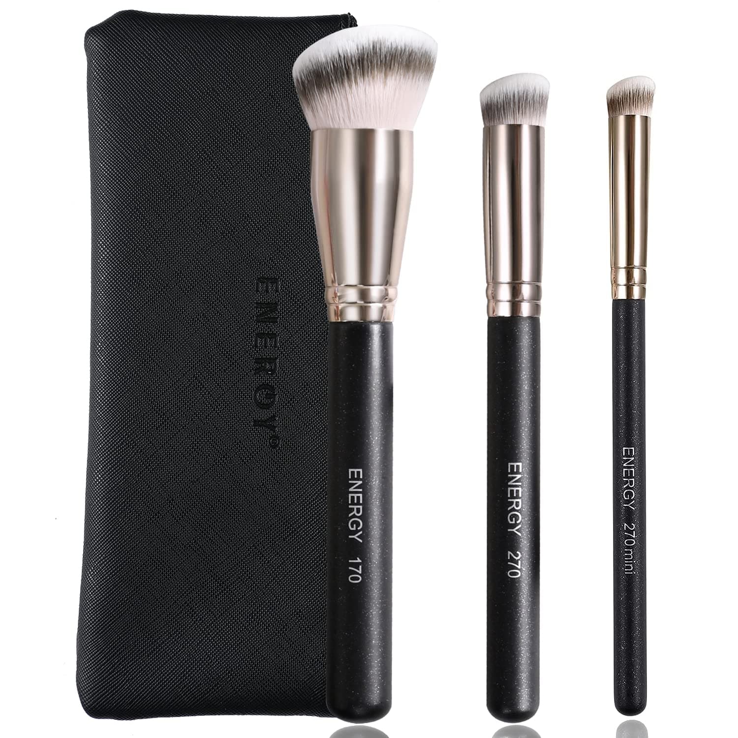 Makeup Brushes with Case 3pcs