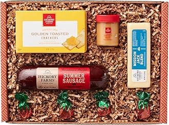 Hickory Farms Farmhouse Meat & Cheese Food Gift Basket (Small) - Box Set | Charcuterie | Summer Sausage | Christmas | Holiday Basket | Housewarming