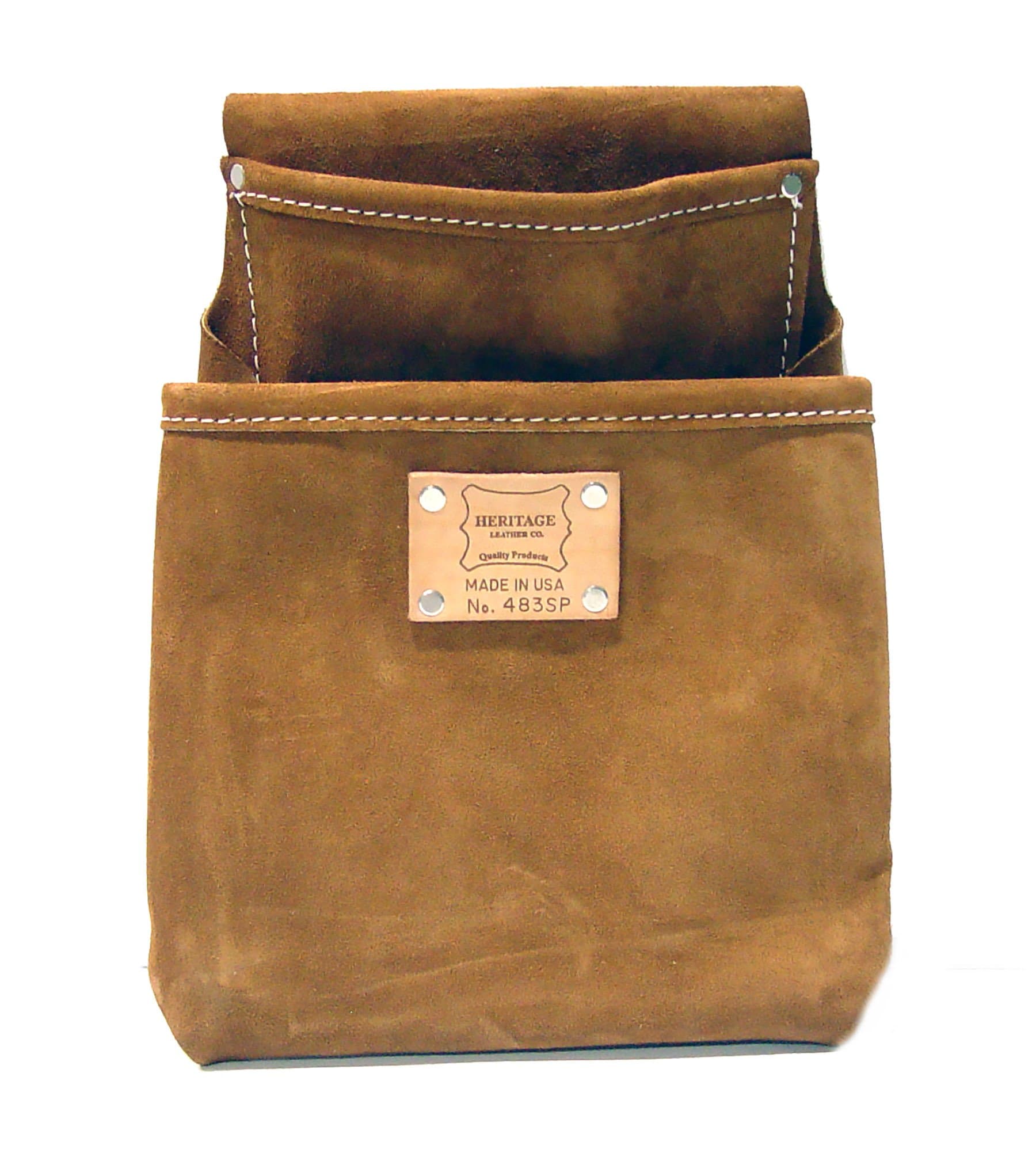 Heritage Leather 483SP 2-Pocket Professional Split Leather Drywall Pouch